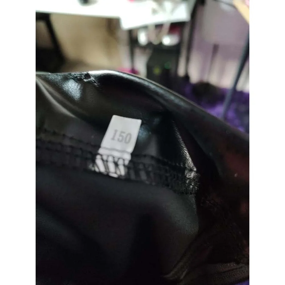 Kids Black Faux Leather Vest‎ Jacket Outfit Set Pants